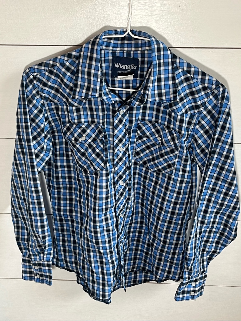 Wrangler Blue Plaid Western Shirt